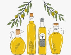 drawing of bottles of wine, syrup and oil